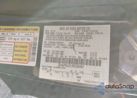 2018 Ford Fusion Hybrid Se из США, поврежденный, VIN 3FA6P0LU1JR250407